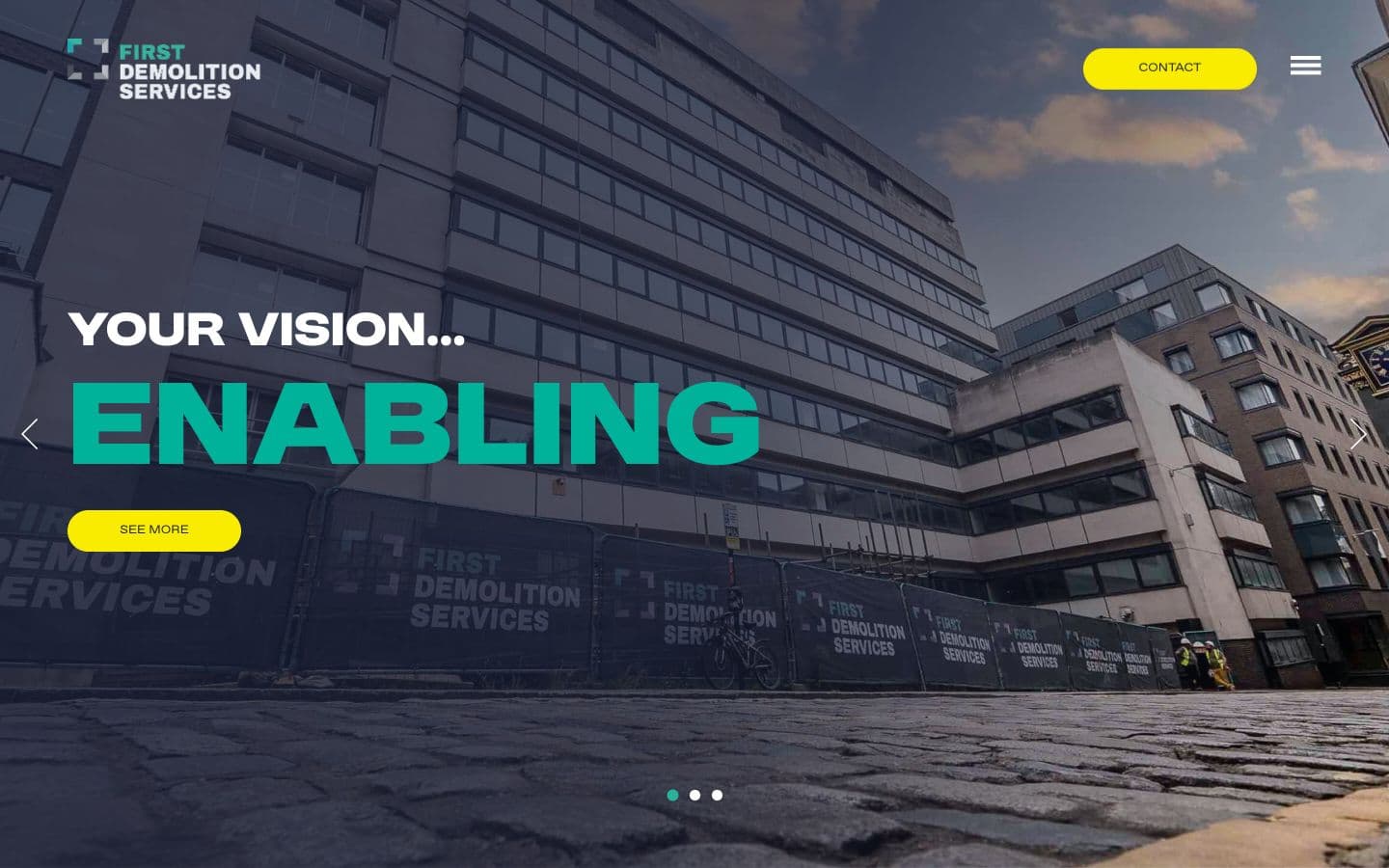 First Demolition website homepage