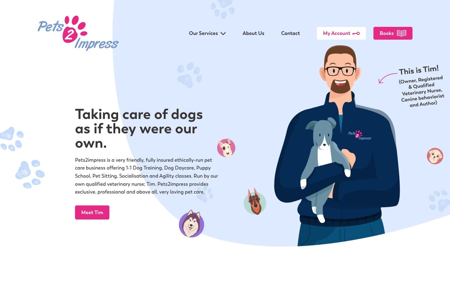 Pets2impress website homepage